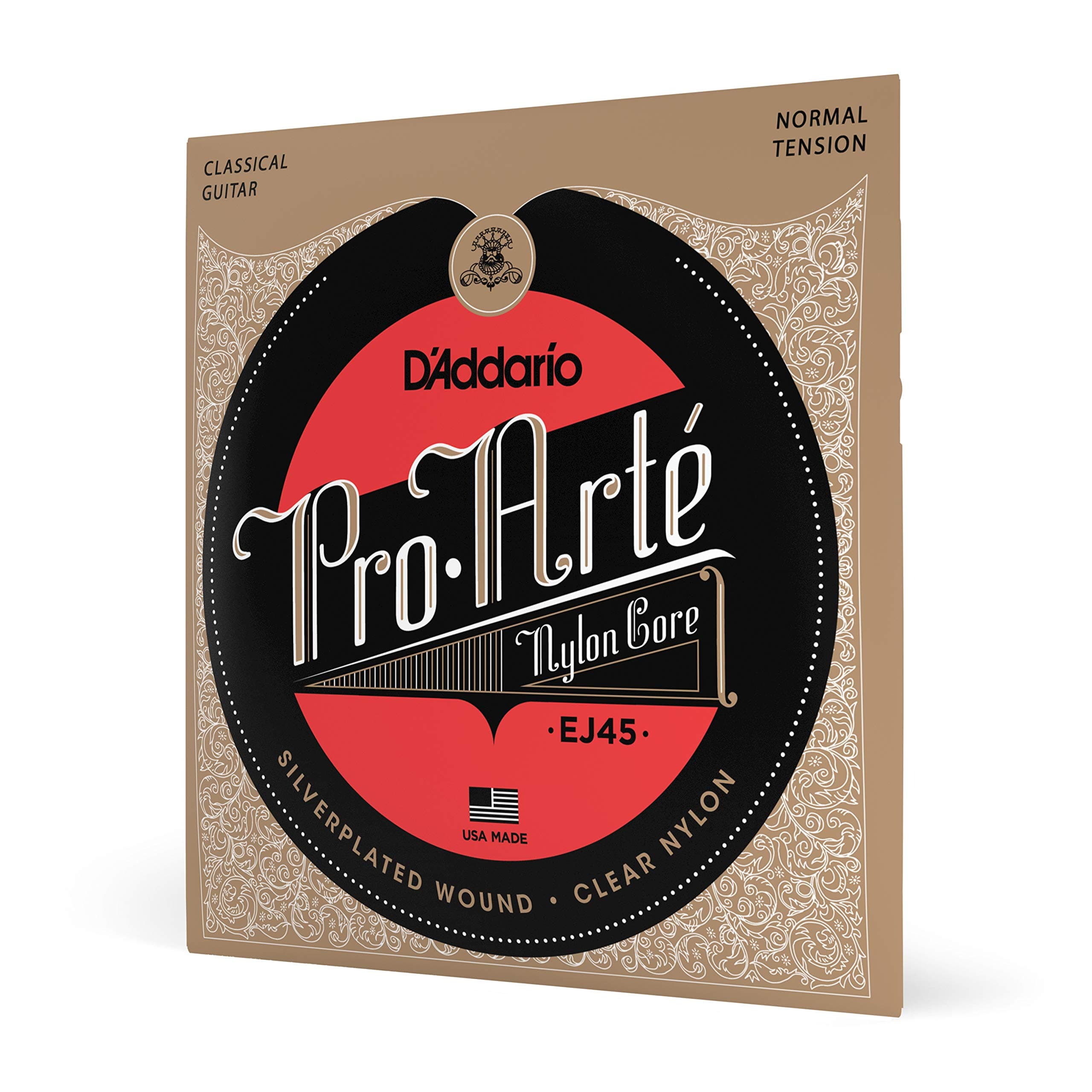 D'Addario Cuerdas de nailon EJ45 Pro-Arte para guitarra clásica, tensión normal