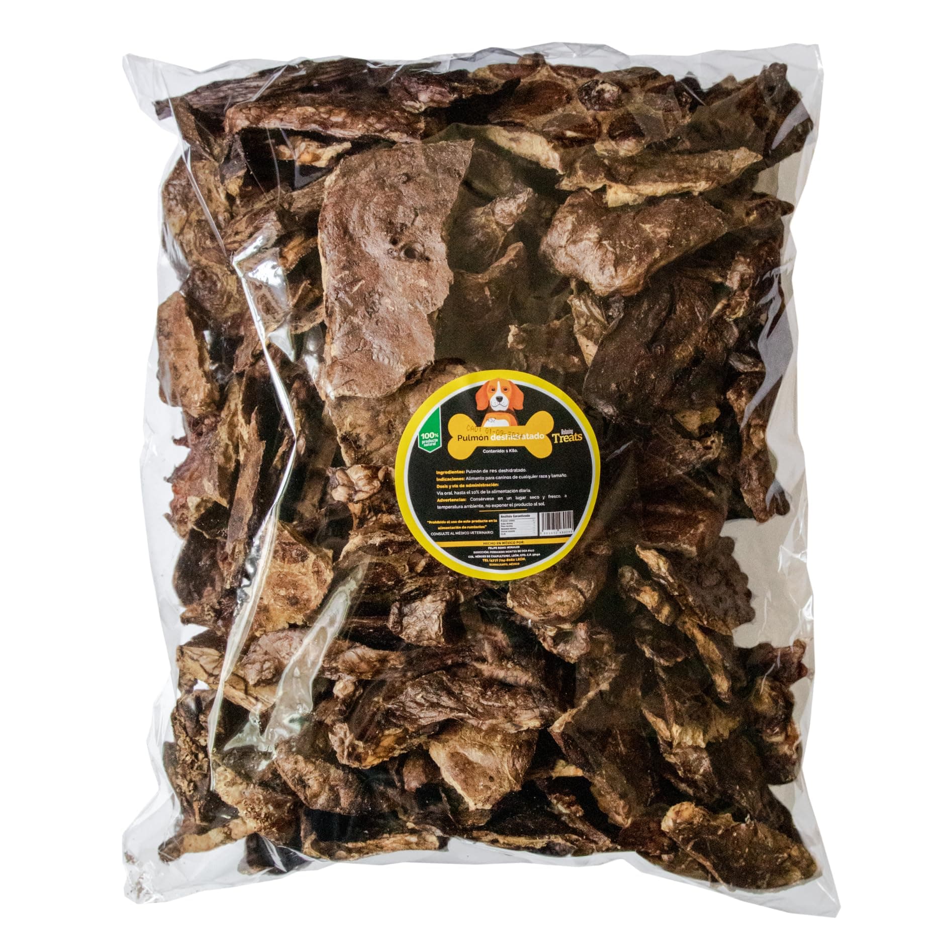 MITZ MEALS – Premios para Perro - Pulmón Deshidratado 1 Kilo