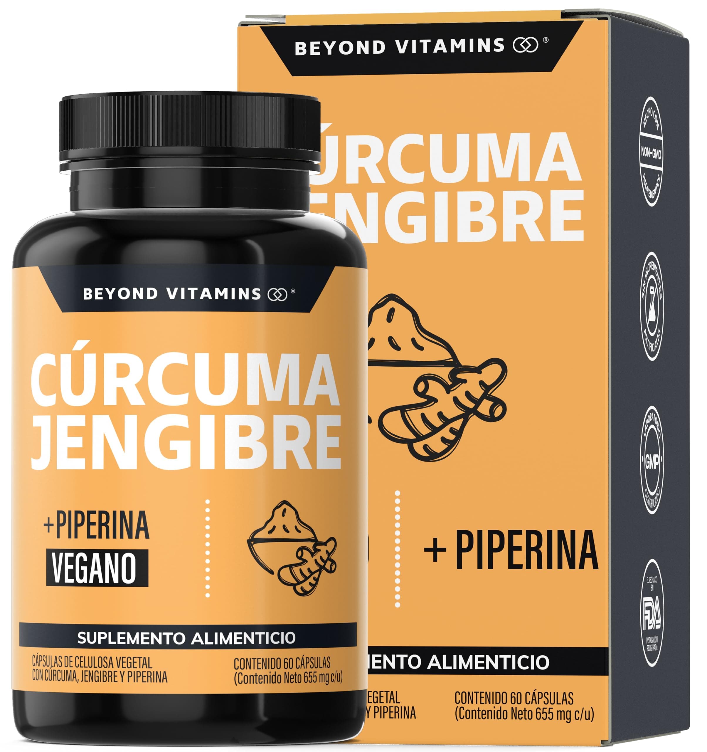 Beyond Vitamins | Cúrcuma + Jengibre potenciado