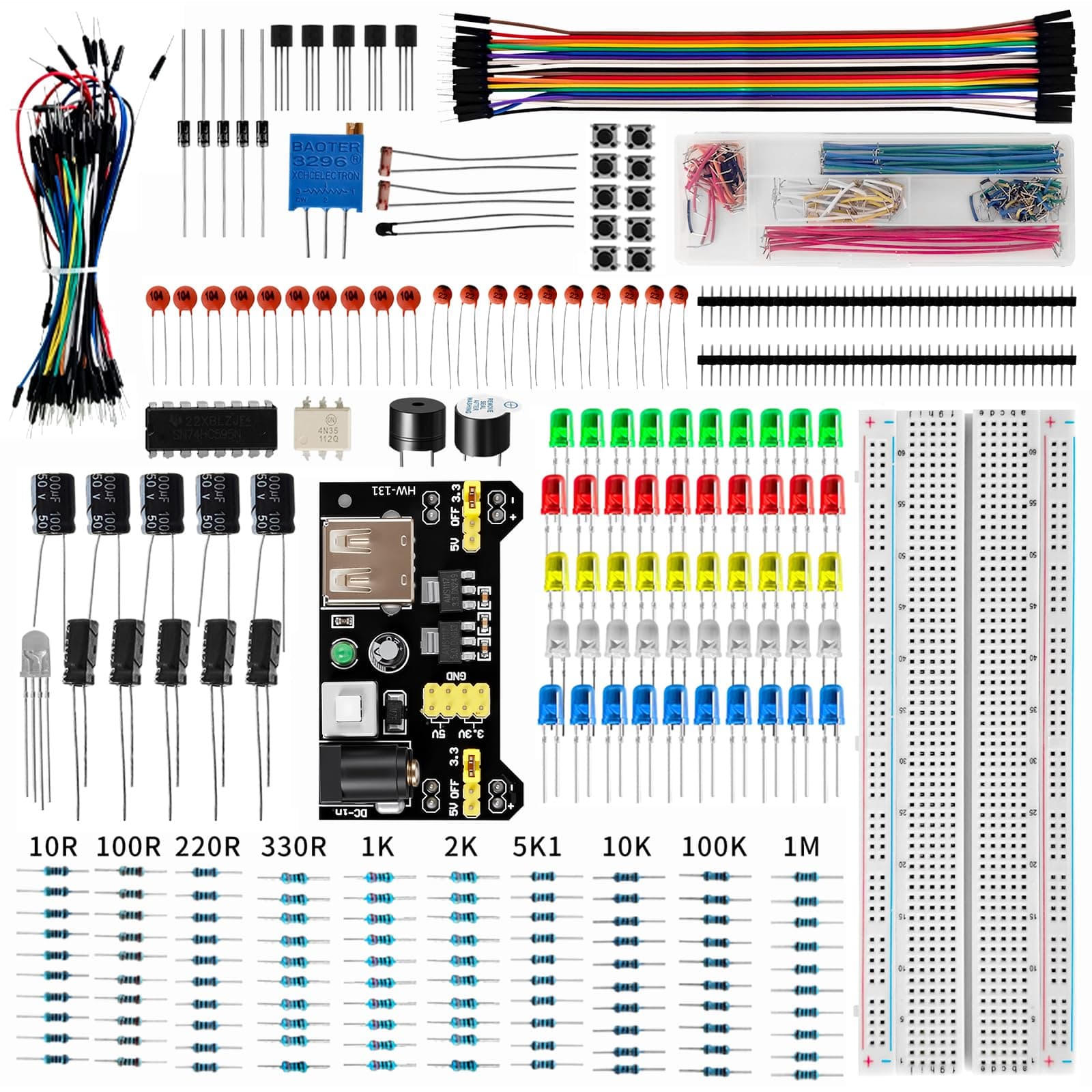 Protoboard,MTQ Kit de Electronica Para Arduino UNO R3, Raspberry Pi y STM32