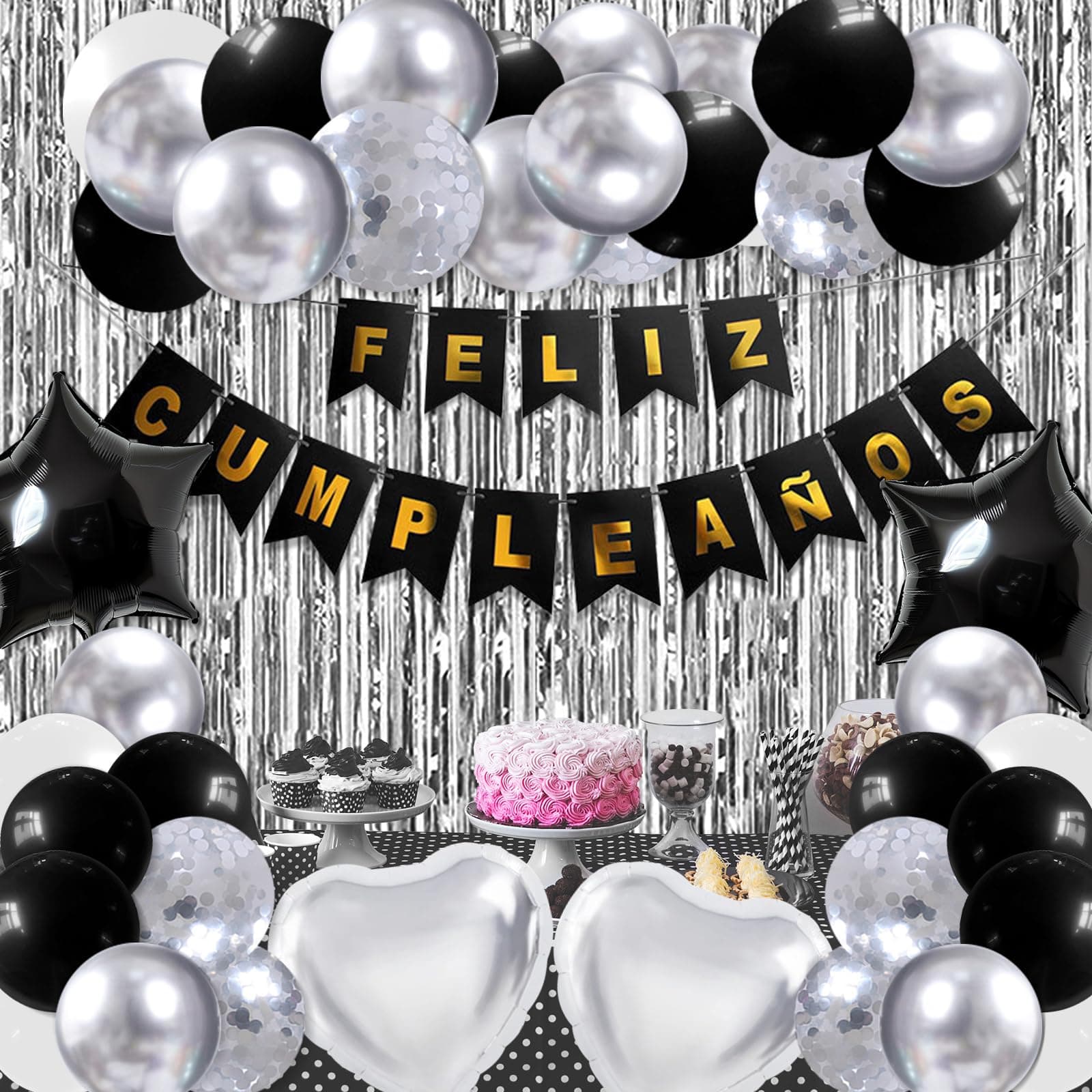 Globos de Cumpleaños con Letrero Español Feliz Cumpleaños Globos Metálicos Decoracion Cumpleaños