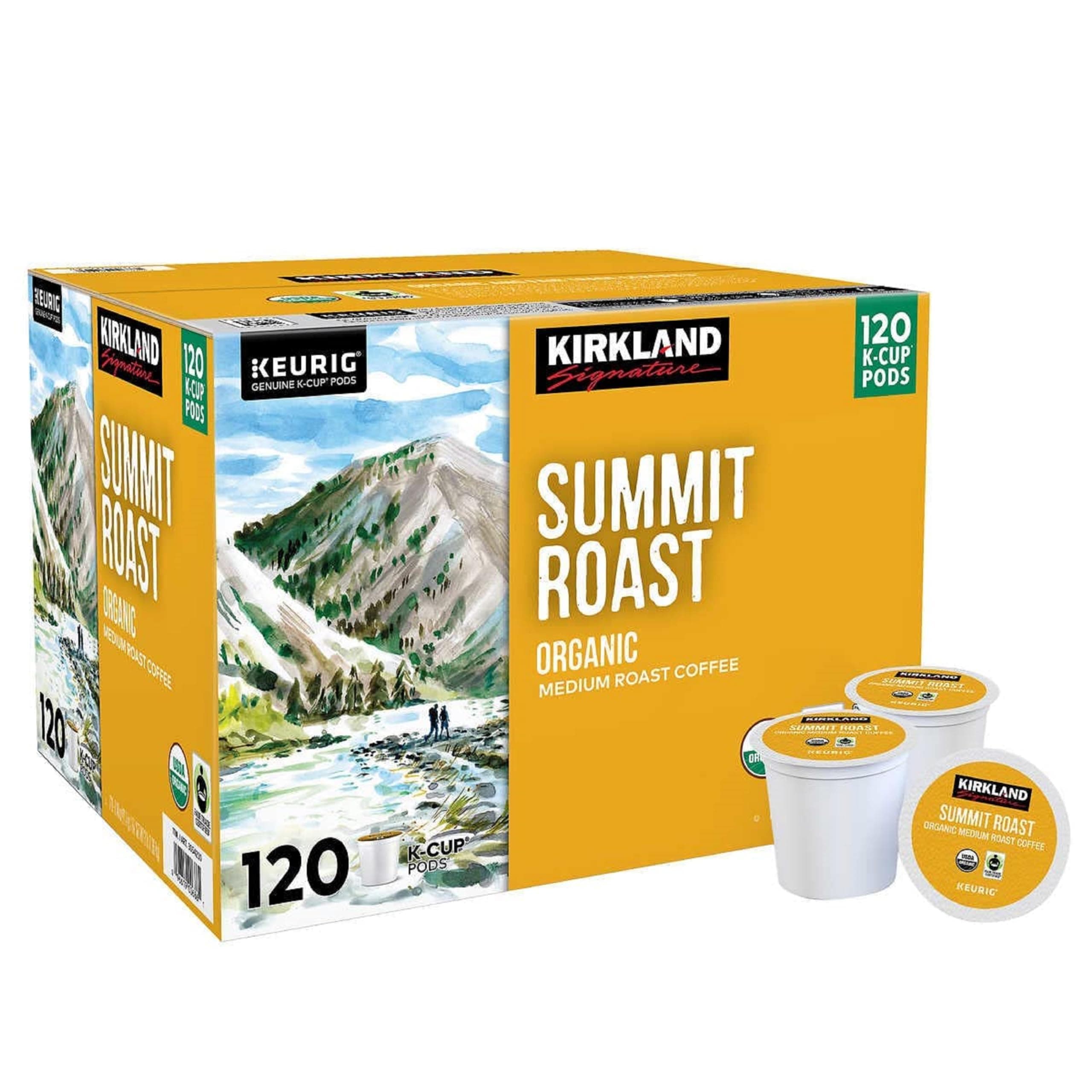 Kirkland Signature, Medium Blend, Organic Medium Roast, Recyclable K-Cup Pods, 120-count