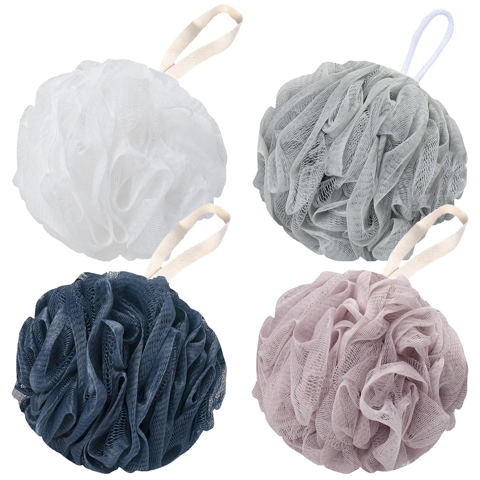Esponjas para Baño Suave, 4 Piezas Estropajo para Cuerpo Bañarse y Ducha