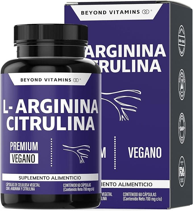L-Arginina 1000mg + Citrulina + Beta Alanina + Cafeína (de Guaraná)