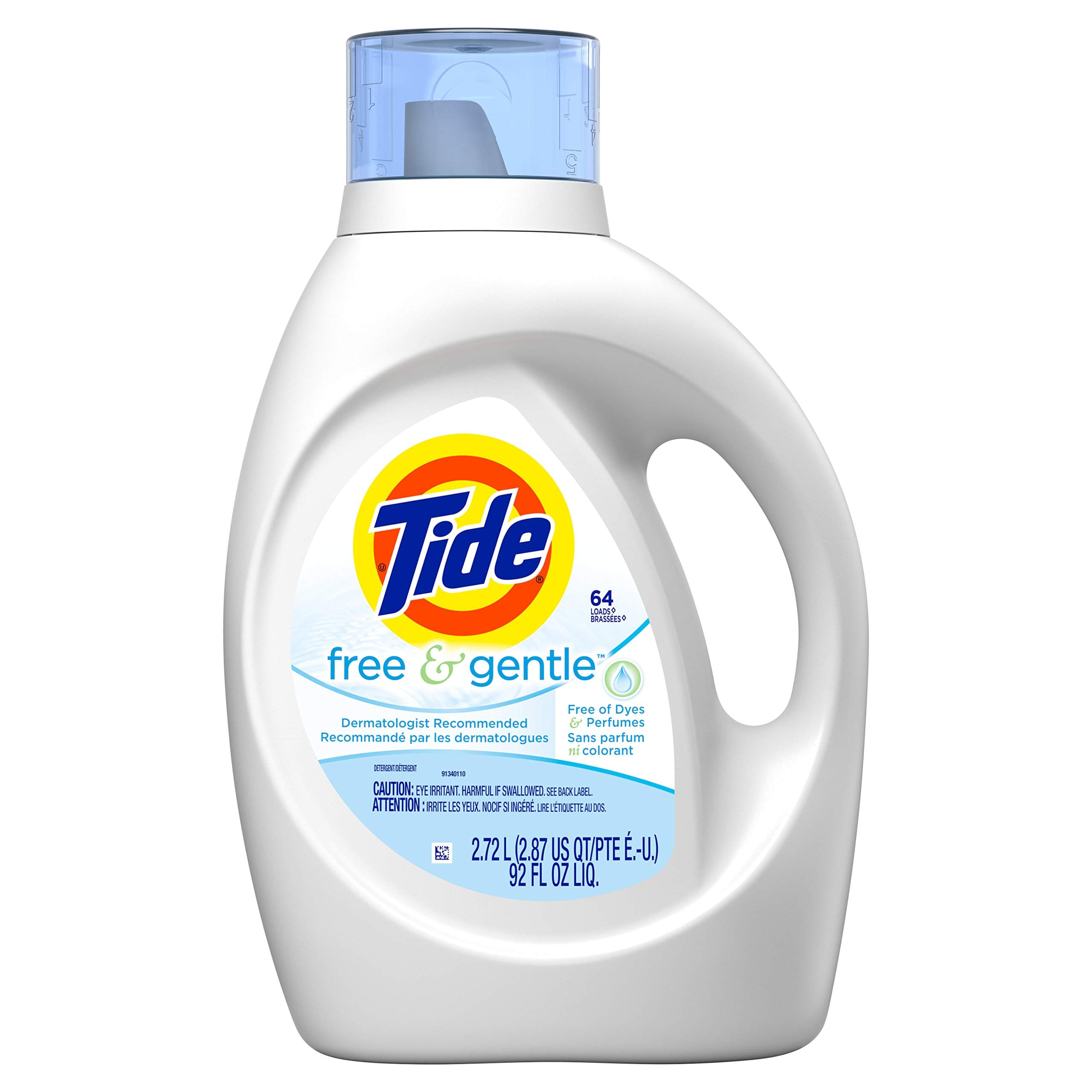 Tide Free & Gentle detergente líquido para lavandería, 64 cargas