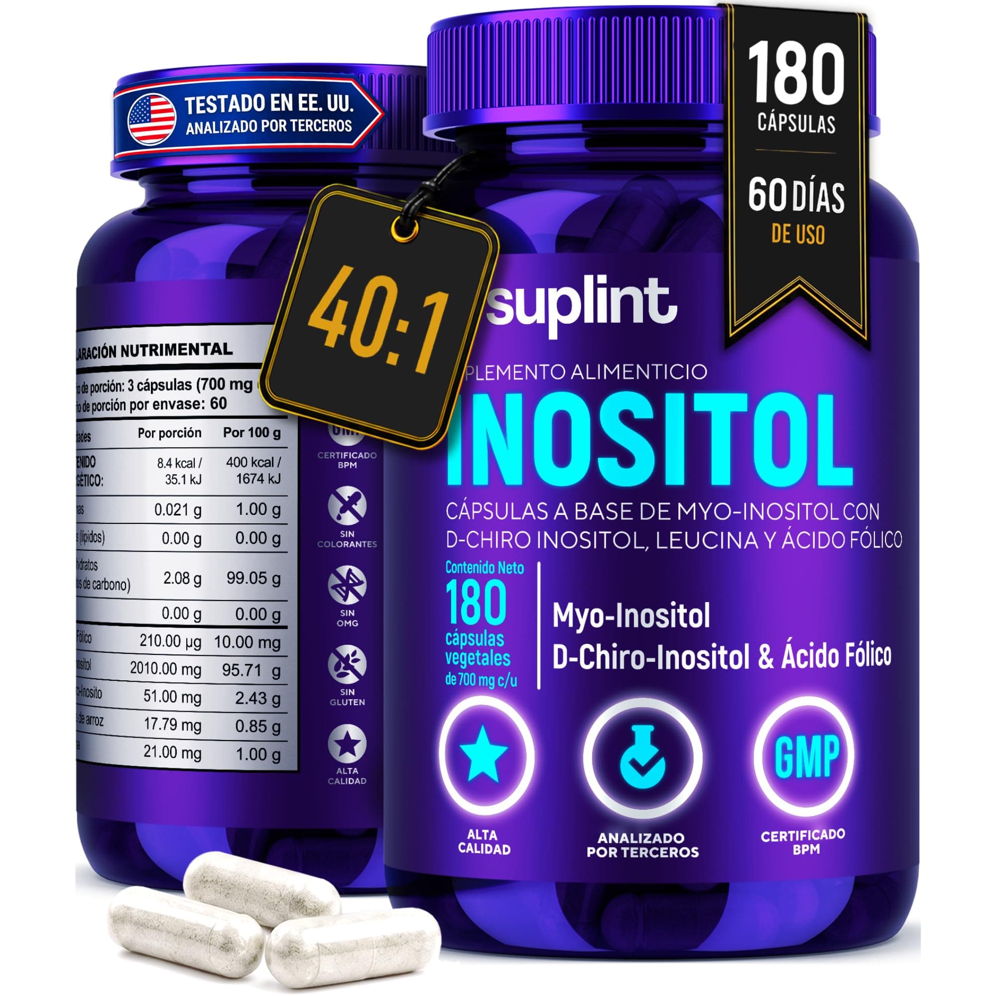 Inositol Myo y D-Chiro 40:1 – Myo-Inositol 2010 mg