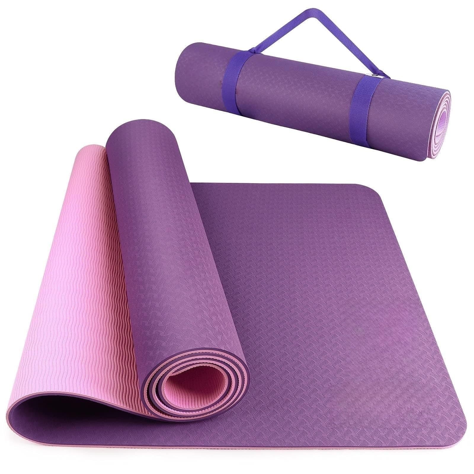 183x61CM Tapete de Yoga Antideslizante,Tapete para Ejercicio TPE Ecológico