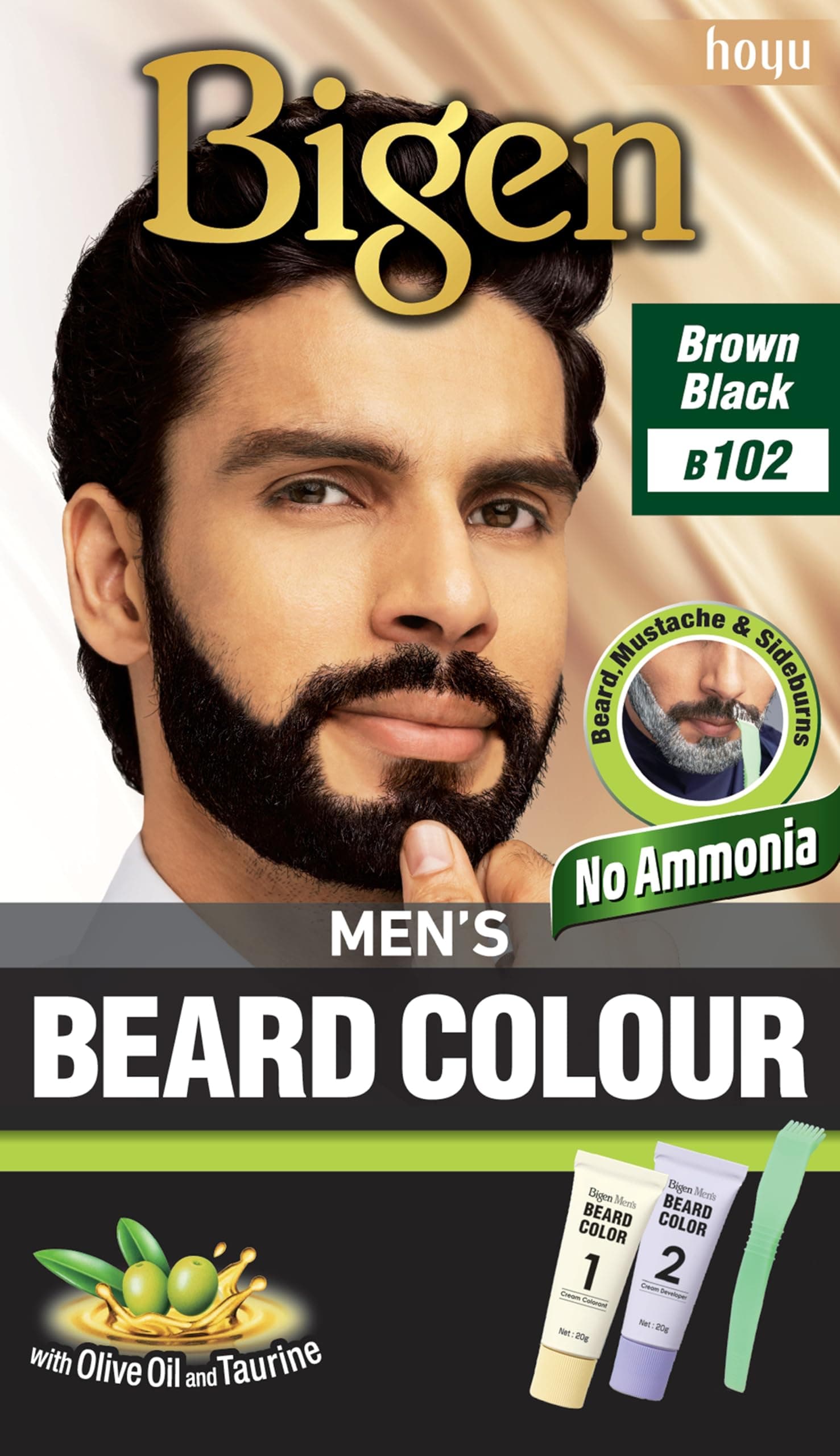 Bigen B102 Coloración para Barba y Bigote, Negro Natural