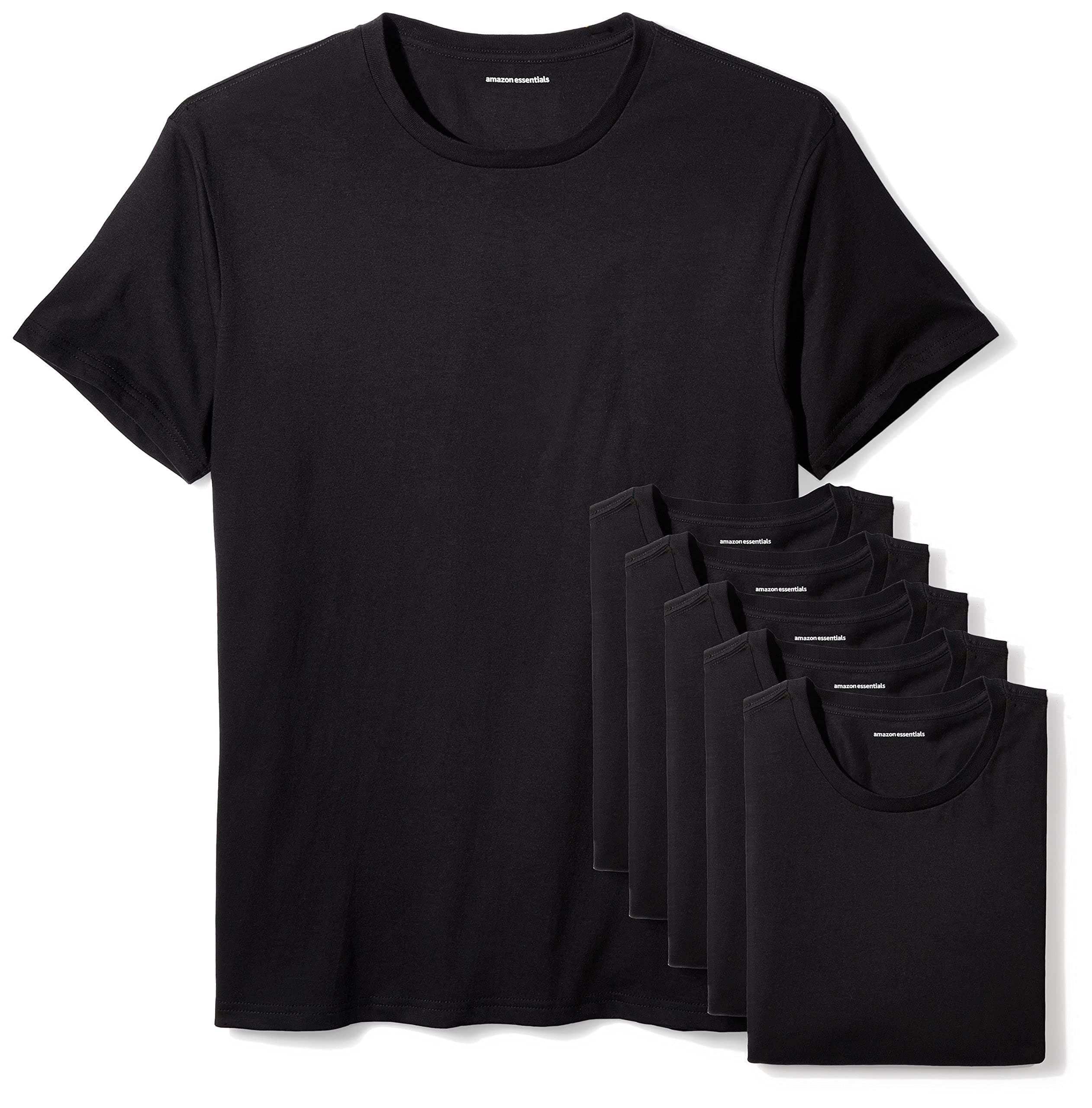 Amazon Essentials Camisetas de Cuello Redondo de Algodón de Corte Ajustado Hombre
