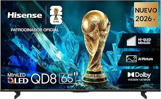 Hisense televisión QD8S Pantalla 65“ Pulgadas,Mini-LED 4K Smart TV，Dolby Vision·Atmos，AI 4K