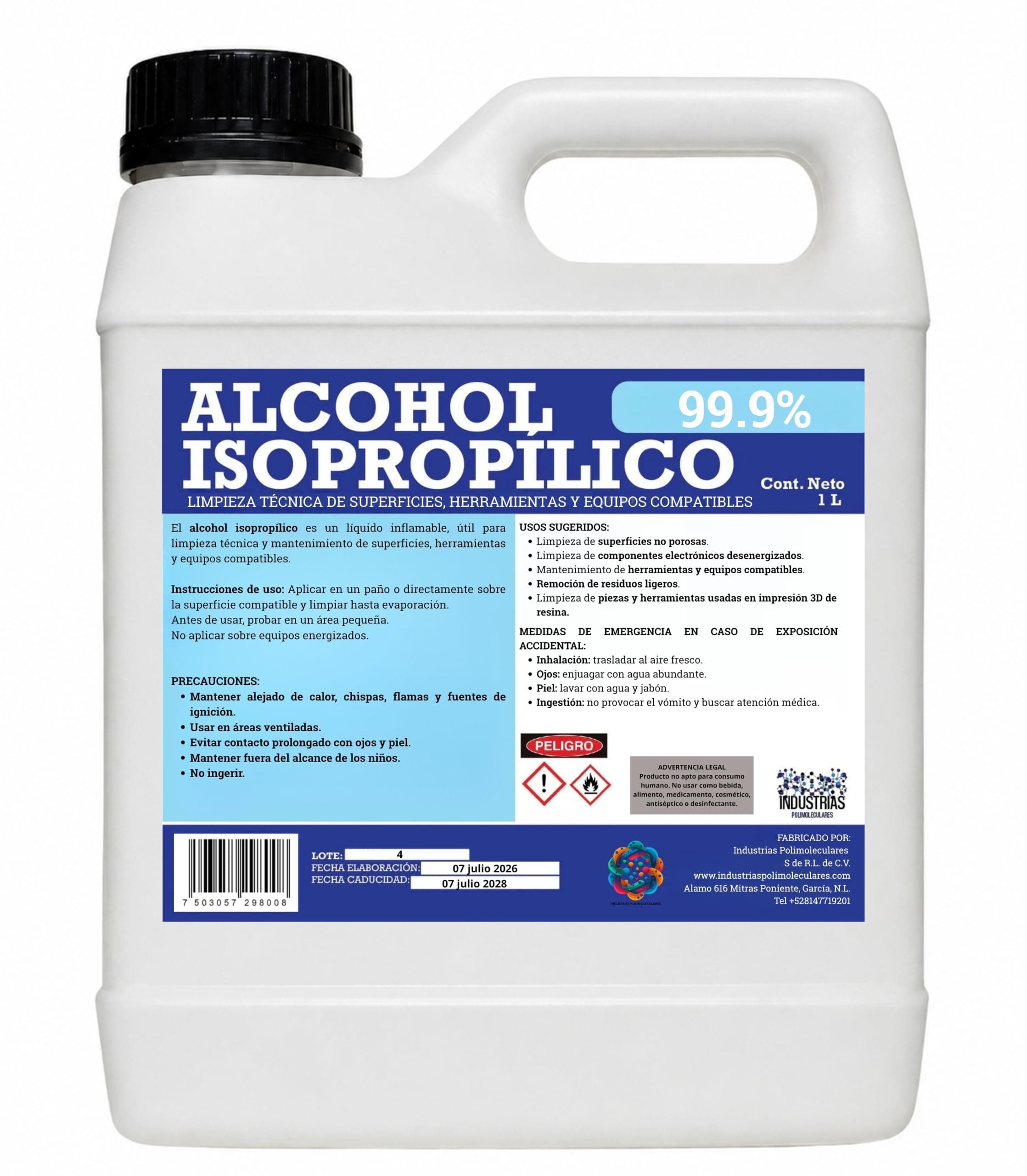 Alcohol Isopropílico 99.9%