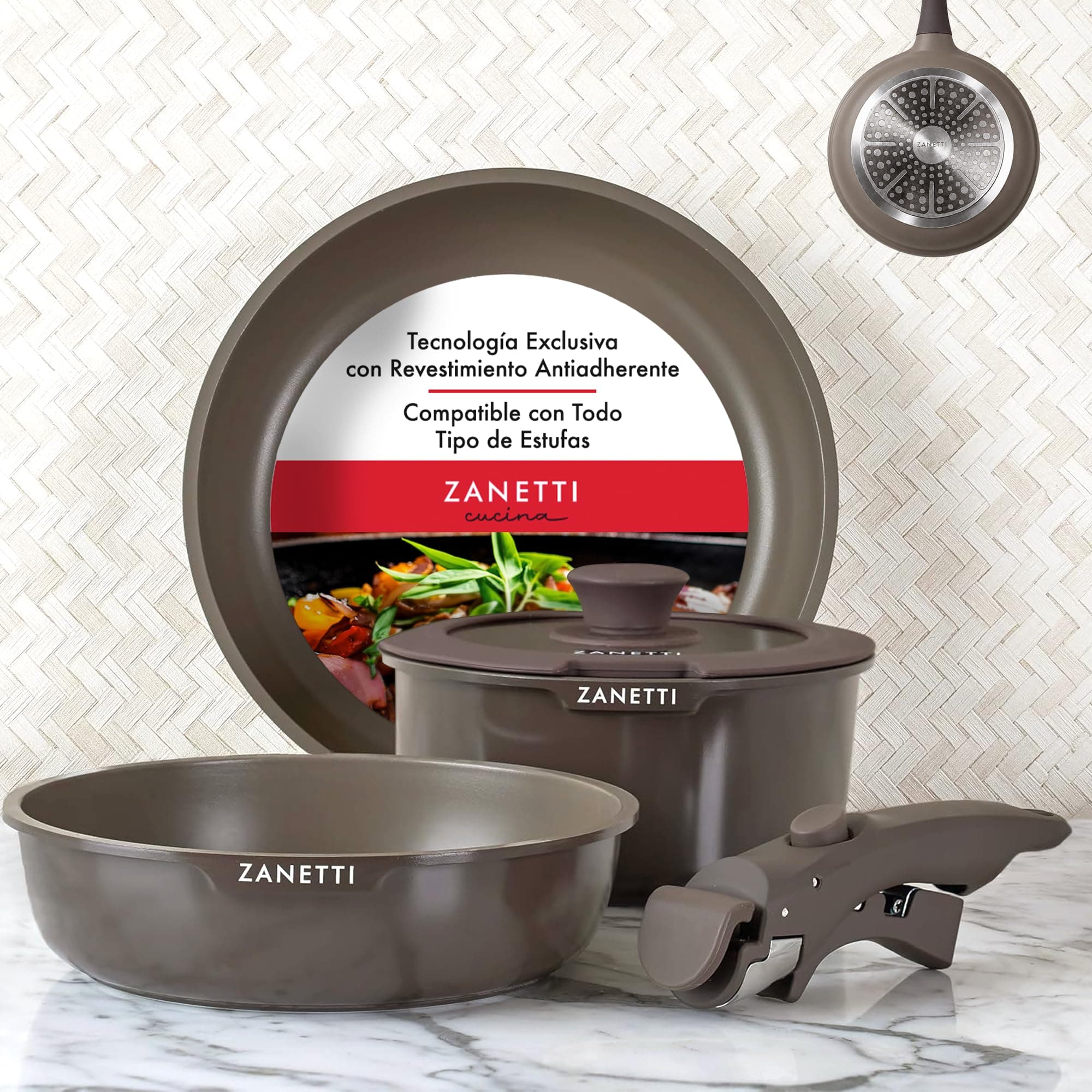 Zanetti Batería de Cocina de Cerámica