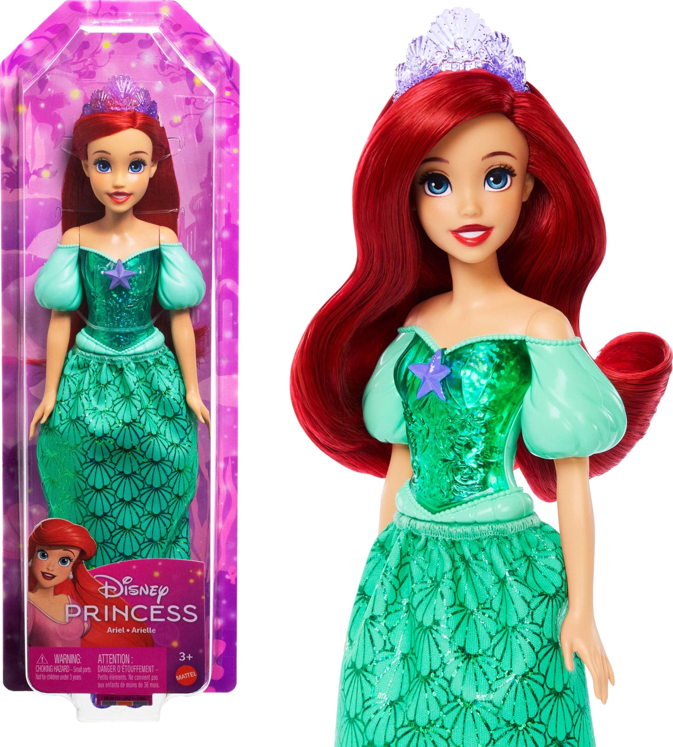 Mattel, DISNEY Princesa, Ariel Muñeca, La Sirenita, Princesas Mattel, Juguete Niña 3 años +