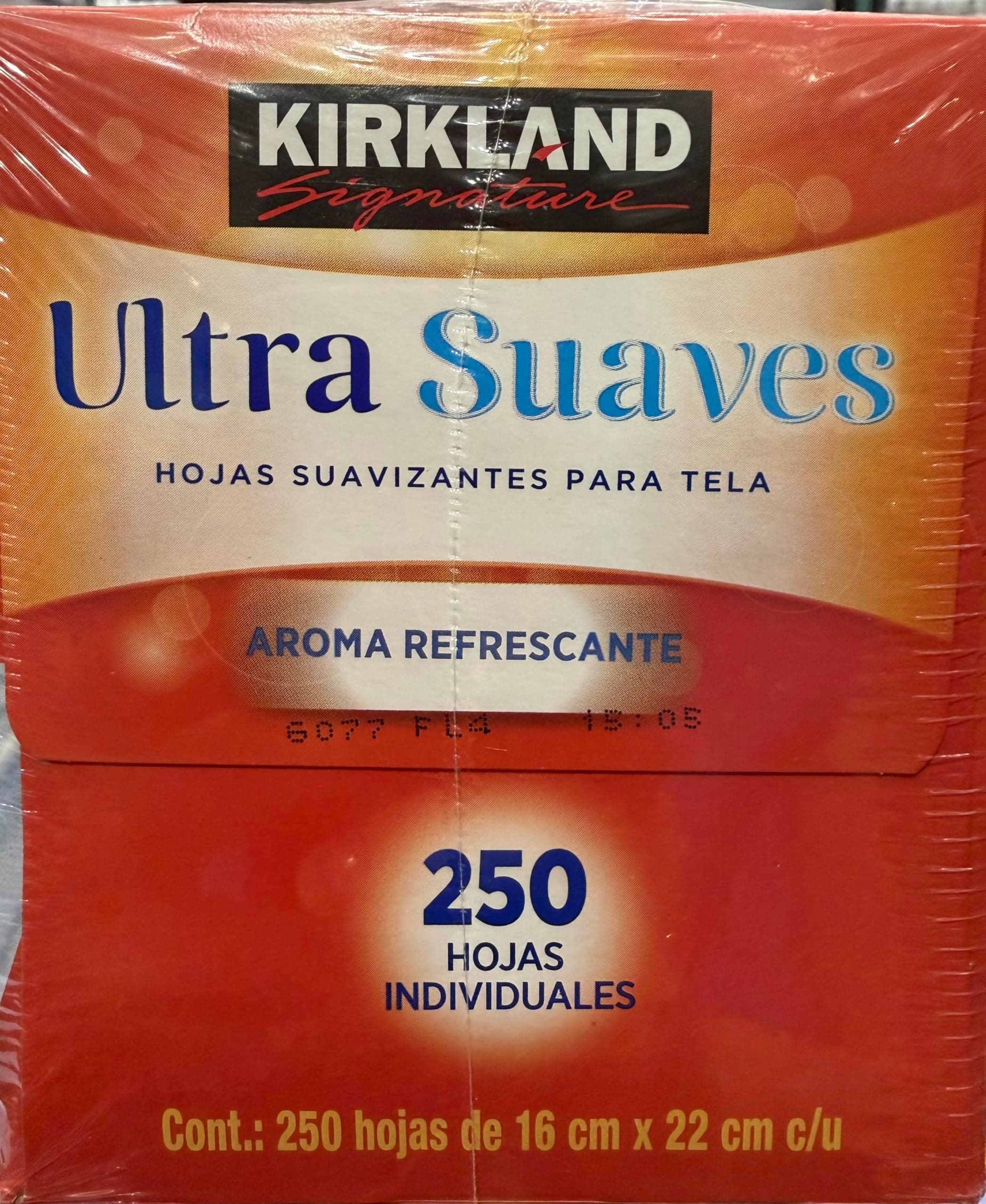 "Kirkland Signature Toallitas Suavisantes y Refrescantes para Secadora de Ropa 250 unidades "