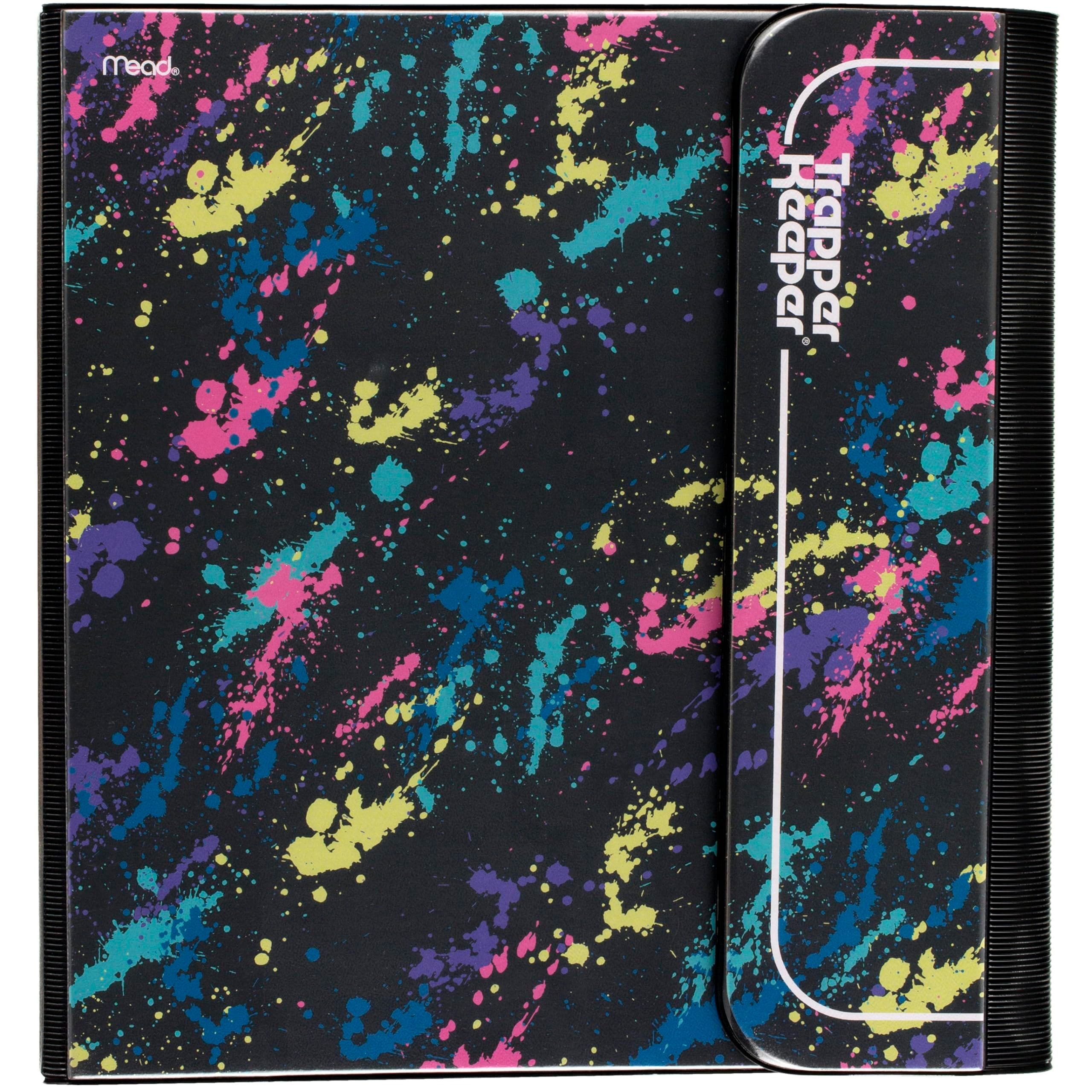 Mead Trapper Keeper - Carpeta de 1" con 2 Folders y Cierre de Velcro. Diseño Splatter. 260038FO-ECM