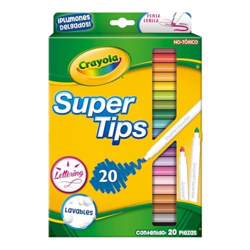 CRAYOLA 20 Plumones Delgados Lavables