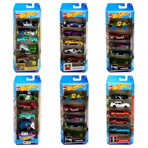 Hot Wheels Paquete Sorpresa de 5 Autos Diecast Carros de Juguete Coleccionables para Niños Mini