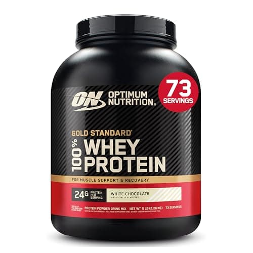 Optimum Nutrition Gold Standard isolated blend 100% Whey Chocolate Blanco 5Lb 73 serv