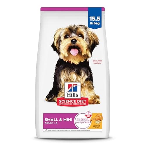 Hill's Science Diet Adult Small & Mini, Croquetas para Perro Adulto de Razas Pequeñas Sabor Pollo 7kg, Alimento para Perro, Ayuda a Construir Las Bases para la Salud a Largo Plazo, Piel y Pelaje