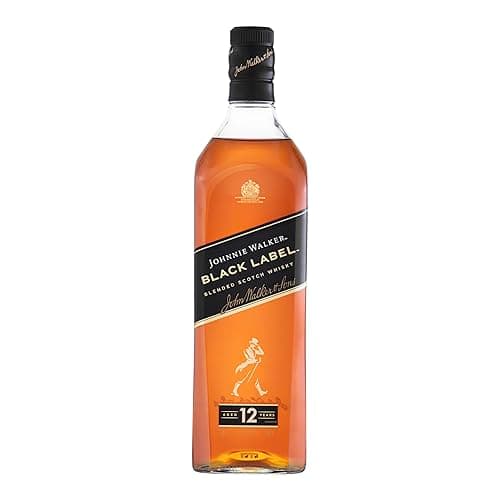 Johnnie Walker, Black Label, 750ml, Whisky Blended Scotch, Envejecido 12 Años, Sabor Dulce y Ahumado