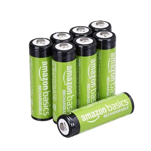 Amazon Basics - Paquete de 8 pilas recargables AA NiMH