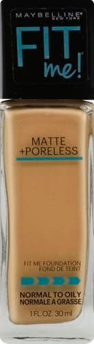 MAYBELLINE Base de Maquillaje Fit Me Matte + Poreless, Natural Beige 220, 30 ml, matifica y controla el brillo, se adapta al tono y la textura de la piel, tiene FPS 22, piel sin poros