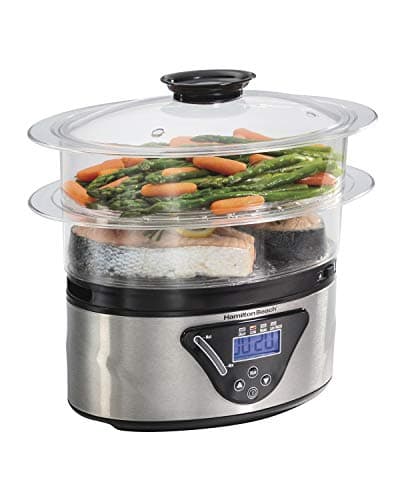 Hamilton Beach 37530Z/ Vaporera y Arrocera Digital/Bandejas Apilables/Capacidad de 5.2L