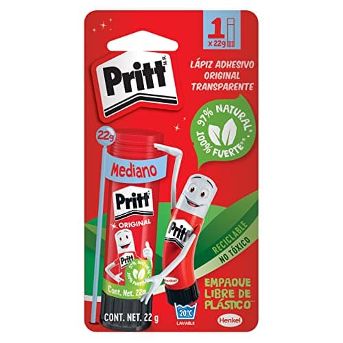 Pritt Lápiz adhesivo, es un pegamento seguro para niños, ideal para útiles escolares y