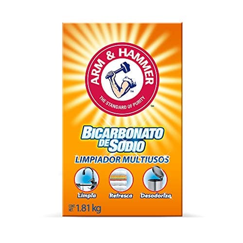 Arm & Hammer Bicarbonato de Sodio Multiusos, 1.8 Kg. La Solución Natural que Limpia, Refresca y Desodoriza tu Hogar. Limpia: Cocina, Acero inoxidable, Asadores y Refresca: Ropa y Telas