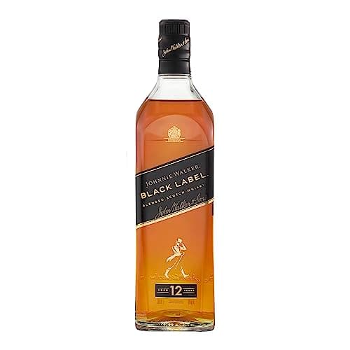 Johnnie Walker, Black Label, 1 L, Whisky Blended Scotch, Envejecido 12 Años, Sabor Dulce y Ahumado