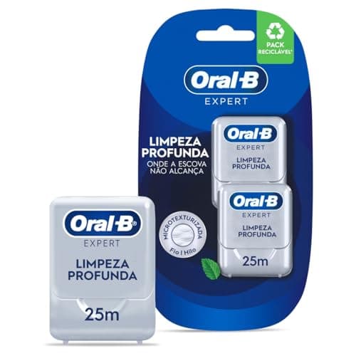 Oral B Expert, Hilo Dental, Limpieza Profunda donde el Cepillo no alcanza, con Textura Satinada que Facilita el Manejo, Sabor a Menta, 25 m x 2 Unidades
