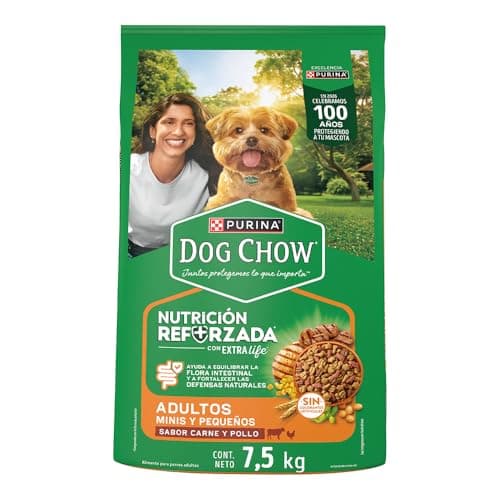Purina Dog Chow Adulto Raza Mini y Pequeña Sabor Carne y Pollo 7.5Kg