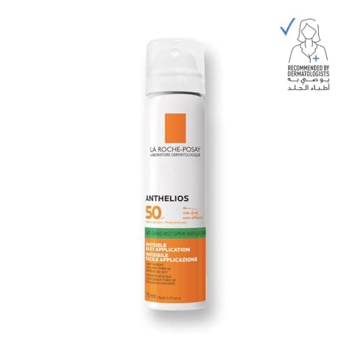 La Roche-Posay Anthelios Bruma Invisible FPS 50+ Protector Solar en Spray, Resistente al Agua con Efecto Matificante y Textura Ultraligera de Rápida Absorción, 75 ml