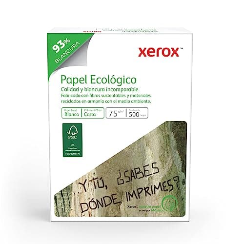Xerox XER 3M2010 Paquete de 500 Hojas Papel Bond Blanco Ecologico T/Carta, 8.5x11