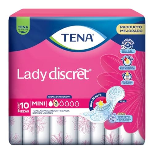 Tena Lady Toallas Para Incontinencia Tena Lady Discret Mini; 10 Piezas