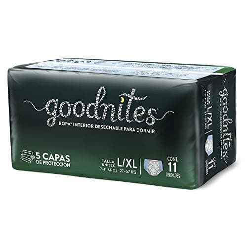 GoodNites Calzoncitos Desechables para Dormir, Talla Grande - Extra Grande Unisex, Paquete con 11 piezas, Ideal para niños de 7 a 11 años