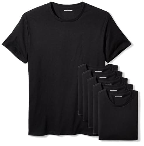 Amazon Essentials Camisetas de Cuello Redondo de Algodón de Corte Ajustado Hombre