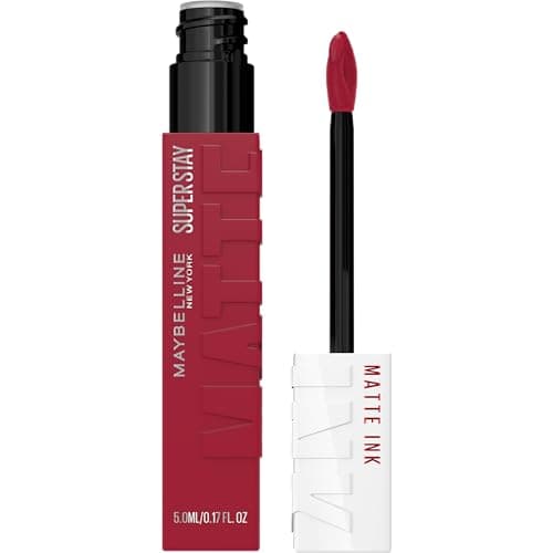 Maybelline SuperStay Matte Ink Labial Líquido, Larga Duración 16 Horas, Alta Pigmentación Sin Transferencia, Aplicador de Precisión en Flecha, Tono 80 Ruler, 5 ml