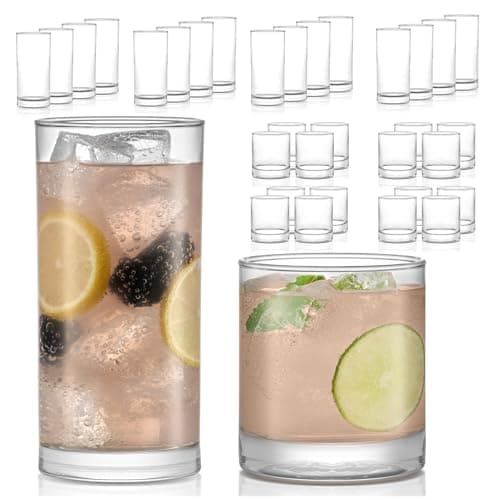 Libbey Juego de 24 Vasos de Vidrio Province de 449 ml y 329 ml