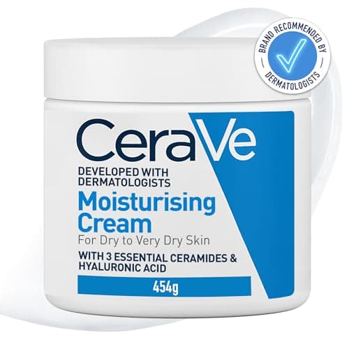 CeraVe Crema Hidratante Diaria para Rostro y Cuerpo, Piel Seca a Muy Seca, Hidratación por 24 Horas, con Ceramidas Esenciales y Ácido Hialurónico, 454 g