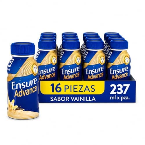 Ensure Advance - 16 Pack de 237 ml Cada Uno, Sabor Vainilla, Listo para Beber, Liquido, Fuente de Proteínas de Alta Calidad y Nutrición Completa para Adultos, Clínicamente Probado, Con HMB