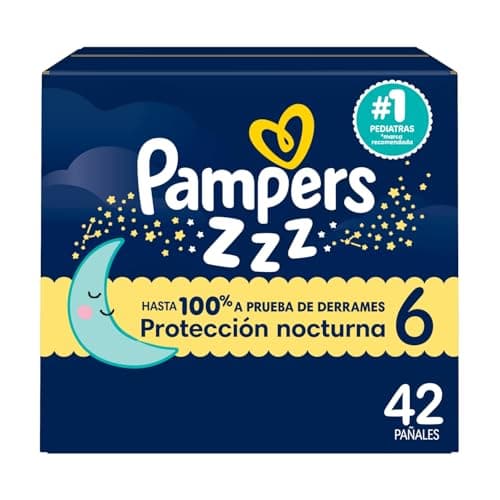 Pampers Zzz Pañales Etapa 6, 42 unidades. Pañales Desechables para la Noche. Protección toda la