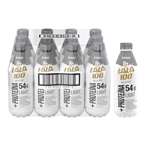 Lala 100 Proteína Light Leche Sin Lactosa Reducida en Grasa x 1 Paquete x 12 Unidades de 1 Litro c/u