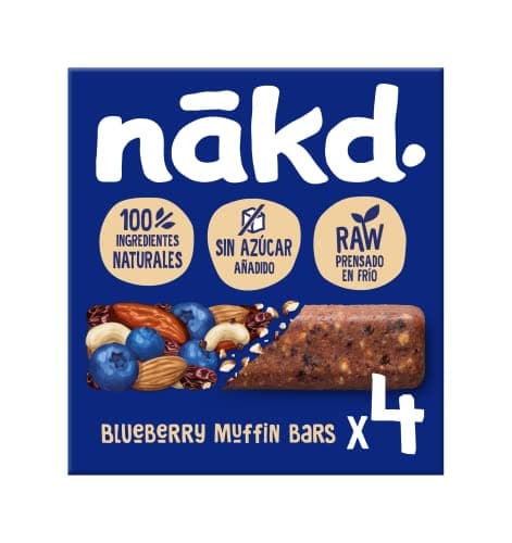 Nakd Blueberry Muffin - Barritas Raw de Fruta y Frutos Secos - 100% Ingredientes Naturales - Sin