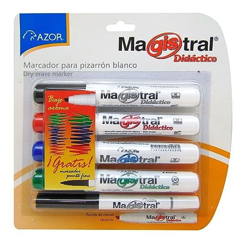 Azor Marcadores Para Pizarrón Blanco 4 Piezas + 1 De Regalo