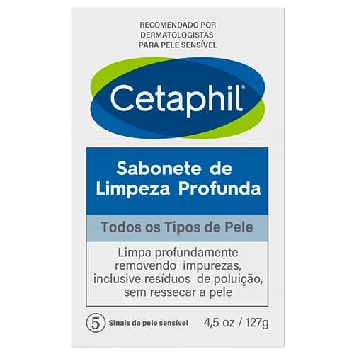 Cetaphil Barra Dermolimpiadora Limpieza Profunda sin Resequedad, con Glicerina y Vitamina E, Control de Grasa para Piel Normal y Sensible, 127 g