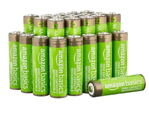 Amazon Basics Paquete de 24 pilas recargables de alto rendimiento AA NiMH