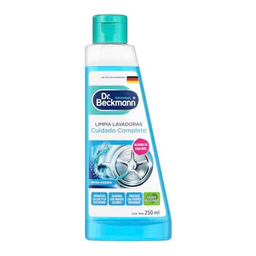 Dr. Beckmann, Limpia Lavadoras Líquido, Alarga la Vida de tu Lavadora, Limpia y Desodoriza, Elimina Residuos y Suciedad, para Todo Tipo de Lavadoras, Calidad Alemana, 250 ml