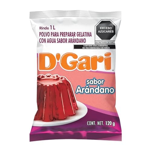 D´Gari Polvo para preparar gelatina con agua sabor arándano 120 g