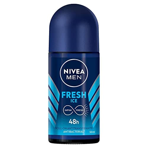 NIVEA MEN Desodorante Antibacterial, Fresh Ice (50 ml) 48 horas Protección Antitranspirante para hombre en Roll on